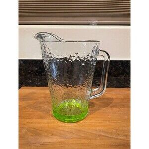 VINTAGE Libbey CRISA LARGE LIME GREEN pitcher